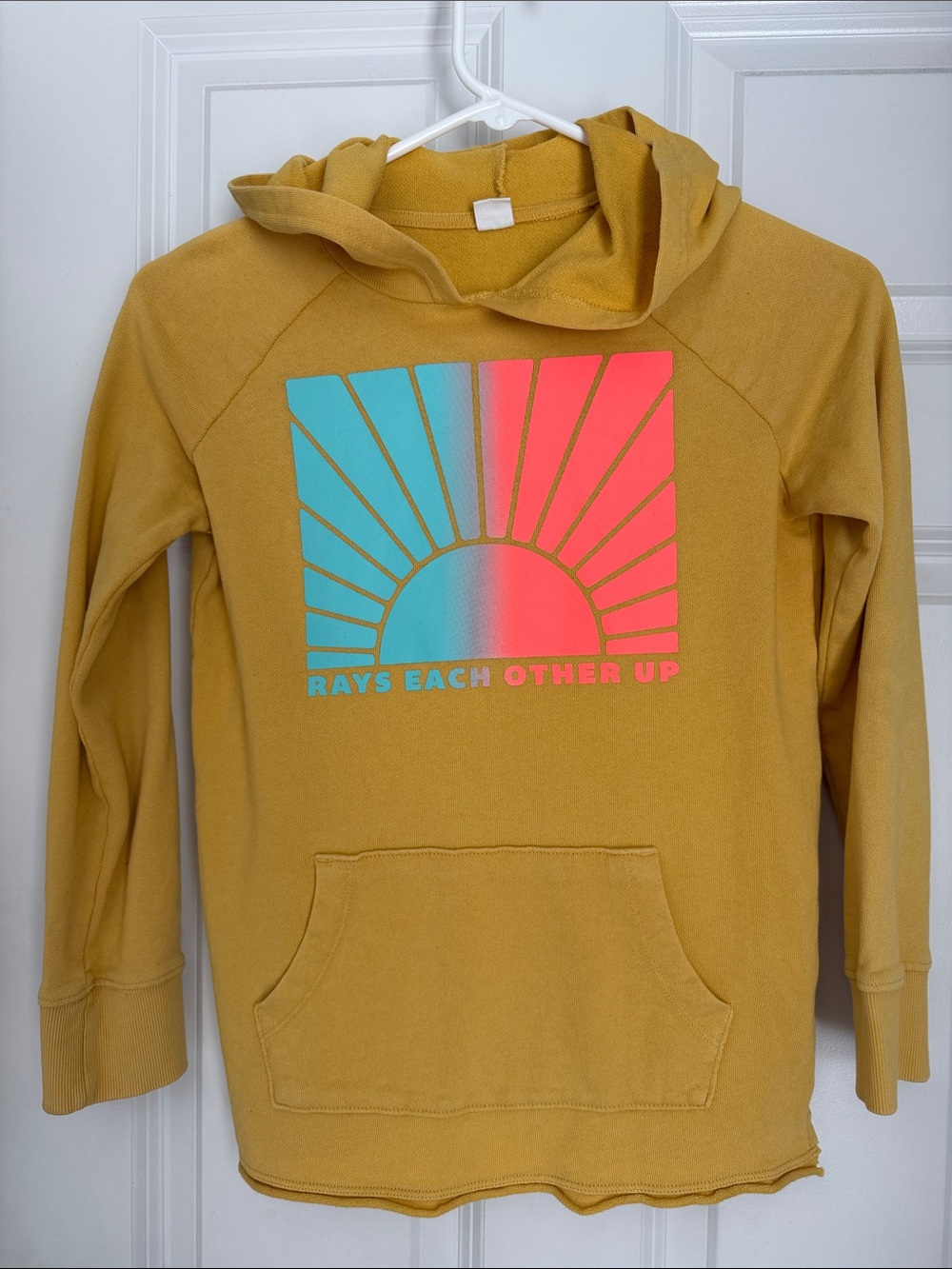Girls Floral Navy Yellow light weight sweatshirt with neon pink and blue sun